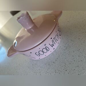 Pink Ceramic Rae Dunn  'Good Witch' Dish with Lid